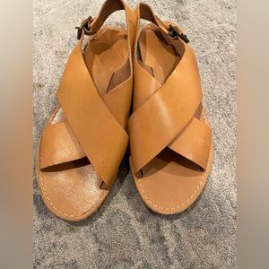 Madewell Boardwalk crossover leather sandal sz8